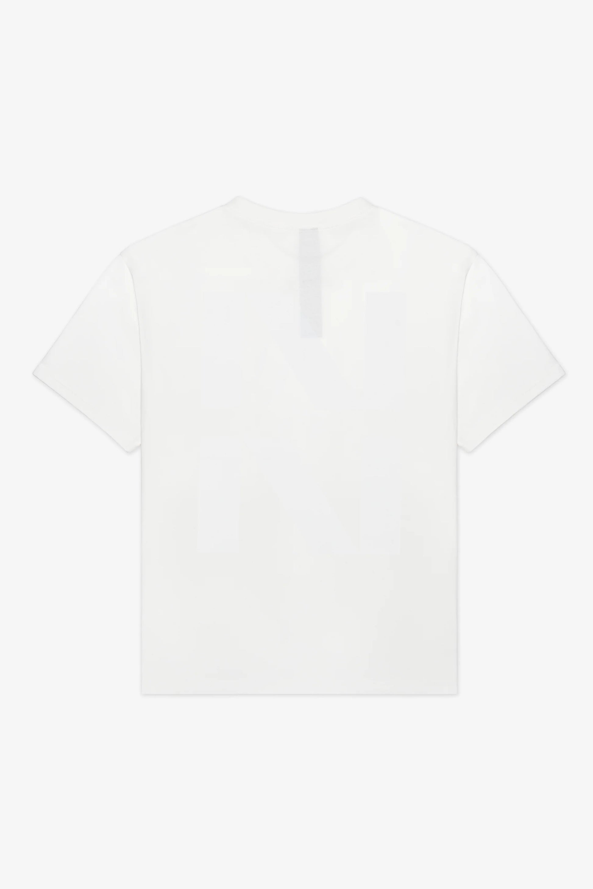 Back of white oversized t-shirt