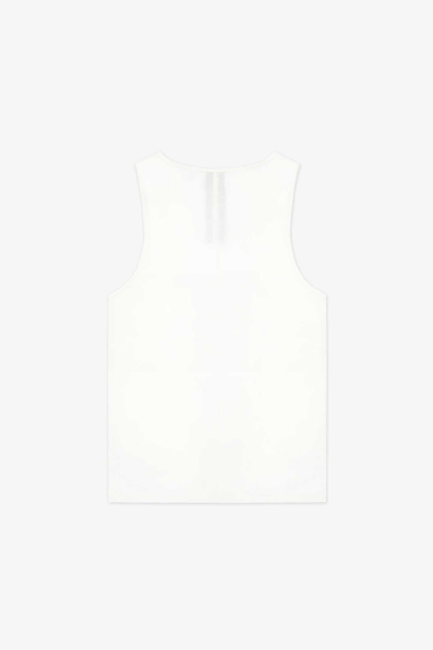Back of white tank top