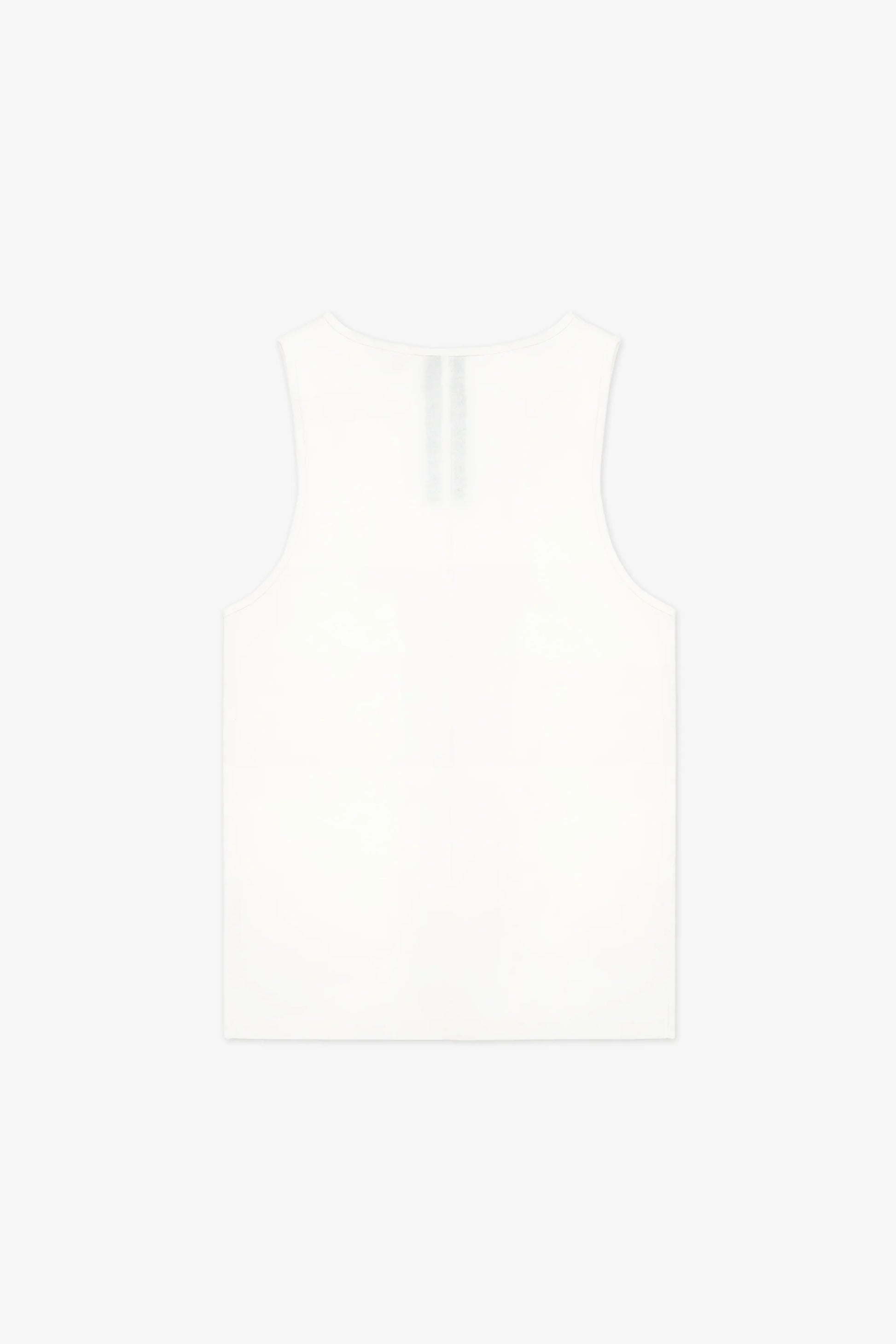 Back of white tank top
